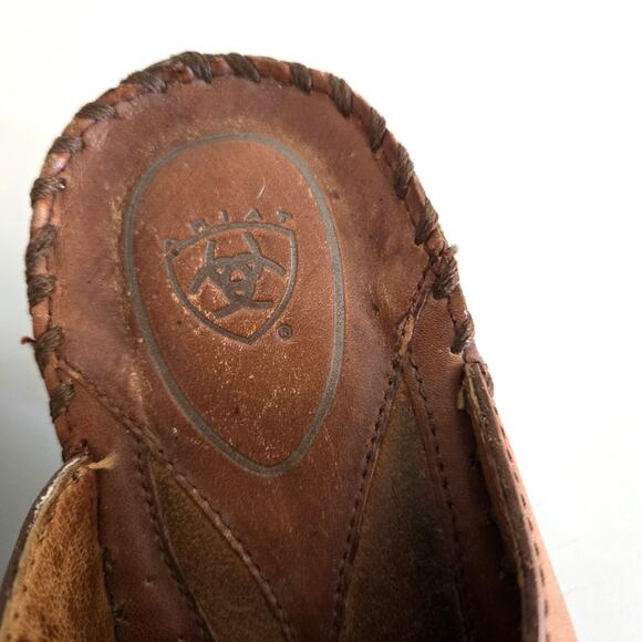 Ariat Brown Leather Slip-On Sandal Clogs – Open Toe – Size 7 - Picture 12 of 13